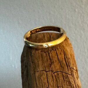 Authentic Cartier 1895 wedding band - yellow gold (750/1000) w/ diamond - 6 1/2